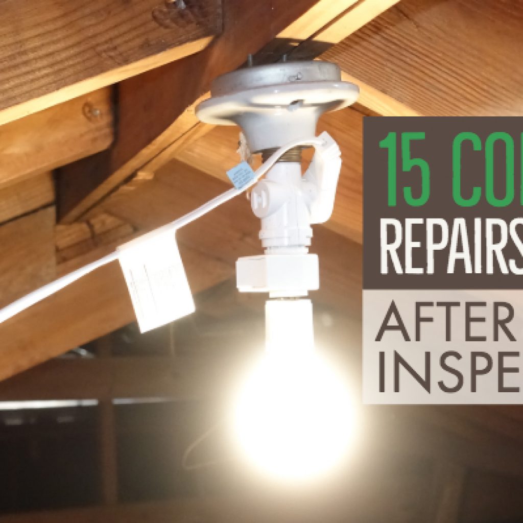 light plugged in with extension cord in attic